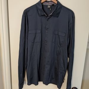 Hugo boss navy blue cotton shirt size XL